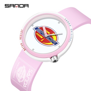 Sanda Pioneer นาฬิกาข้อมือควอทซ์ลําลอง กันน้ํา สีพื้น เรียบง่าย 3202-8