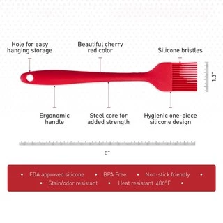 WALFOS Food Grade Heat Resistant Silicone Cake BBQ Baking Oil Brush