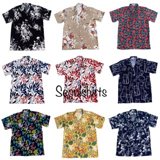 S2: 🔥SALE🔥เสื้อเชิ้ตฮาวาย เสื้อเชิ้ตเกาหลี ลายใบไม้ ลายดอก ลายผ้าพิมพ์ แบบไม่ซ้ำใคร เนื้อผ้าดี พริ้วทิ้งตัว ใส่สบาย