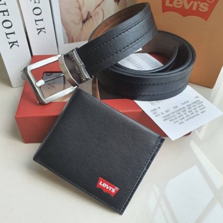 RESTOCK!!! รุ่นขายดี🔥ซื้อ1ได้ถึง2ใบ! LEVI’S REAL LEATHER BELT &amp; WALLET VALUE PACK