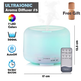 500 มิลลิลิตรน้ำมันหอมระเหยอโรมา Diffuser LED ความชื้น 3 ขาเสียบ + กล่องน้ำมัน