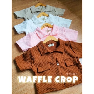 WAFFLE CROP​ ครอปคอปกผ้าวาฟเฟิล ทรงนี้น่ารักมาก