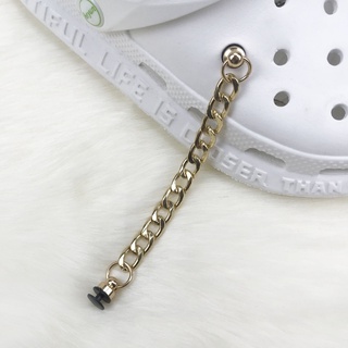 Jibbitz ทอง แฟชั่น สําหรับ Crocs โซ่โลหะ คริสตัล Jibitz เสน่ห์ เครื่องประดับ Croc Jibbits สําหรับผู้หญิง รองเท้า อุปกรณ์เสริม จี้รองเท้า หมุดตกแต่ง