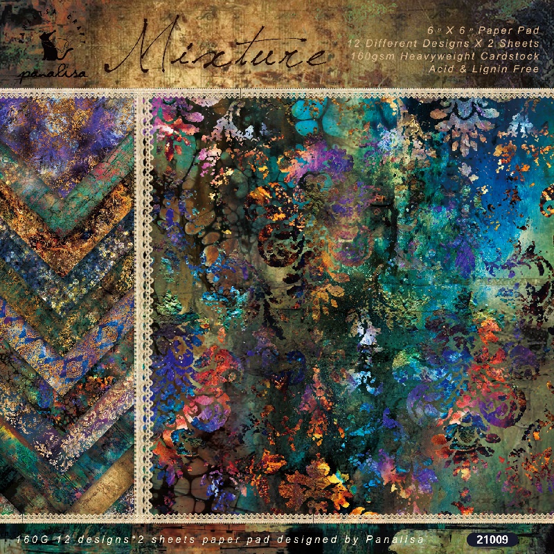 24แผ่น6 "X6 "Vintage Patterned Paper Pad Scrapbooking Paper Pack Handmade Craft Paper Craft พื้นหลัง