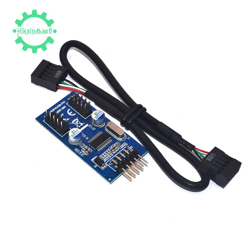 เมนบอร์ด 9Pin USB Header ถึง 2 การ์ดอะแดปเตอร์ชาย USB2.0 9Pin