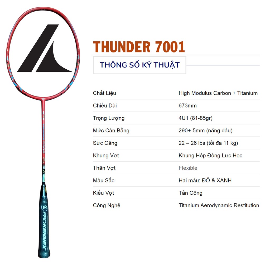 ไม ้ แบดมินตัน ProKennex Thunder 7002 1 ถุง [ ของแท ้ ] [ ภาพถ ่ ายจริง ]