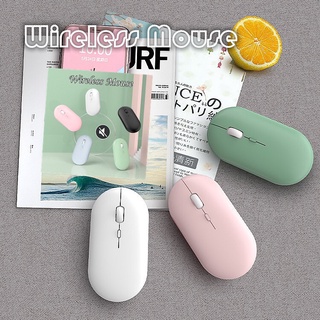 เมาส์ไร้สาย มีแบตในตัว ไร้เสียง  เมาส์เก็บเสียง Wireless Mouse บลูทูธ 2.4 GHz m5