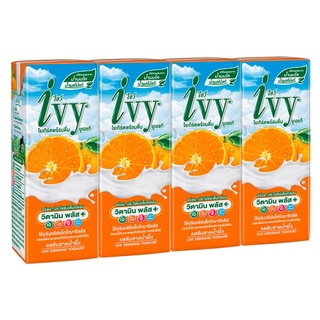 อวี่นมเปรี้ยวรสส้มสายน้ำผึ้ง180มล.แพ็ค 4IVY DRINKING YOGHURT ORANGE 180ML.PACK 4