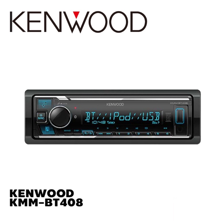 KENWOOD KMM-BT408 เครื่องเสียงรถ วิทยุติดรถยนต์ 1DIN / BLUETOOTH / USB / AUX (ไม่เล่นแผ่น CD)