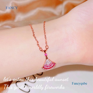 Fancy สร้อยคอ ทองแดง คริสตัล เพทาย เจ้าหญิง หรูหรา สําหรับผู้หญิง