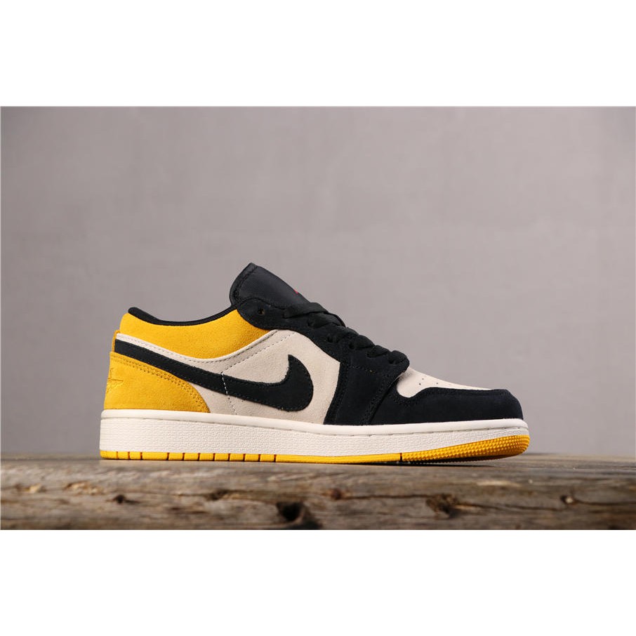 nike air jordan 1 low black and yellow