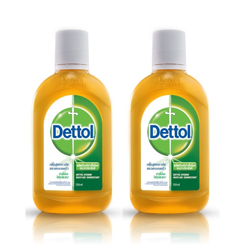 (แพค 2ชิ้น)Dettol Hygiene Multi-use Disinfectant 250ml. เดทตอล ผลิตภัณฑ์ฆ่าเชื้อเอนกประสงค์ 250มล.