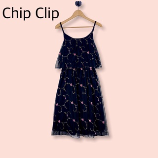 เดรส Chip Clip ผ้าลูกไม้อย่างดี  เดรสสายเดี่ยวทรงสวยน่ารัก ปักนูนสวย ลูกไม้ลายสวย เอวยืด  ผ้าดีทิ้งตัวสวย ตัดเย็บละเอียด