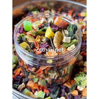 [ZC]ผักผลไม้อบแห้ง {สูตรอบธรรมชาติไร้น้ำมัน} สำหรับสัตว์เลี้ยงฟันแทะ ขนาด 120 g.