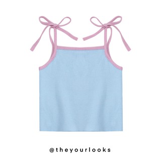 Theyourlooks ♡ พร้อมส่ง Two tone tank top เสื้อสายเดี่ยว