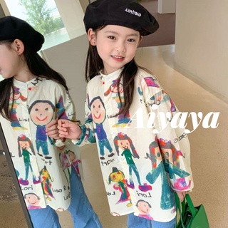 Aiyaya เสื้อเด็กผุ้หญิง เสื้อแขนยาวลายการ์ตูนสำหรับเด็ก（283）