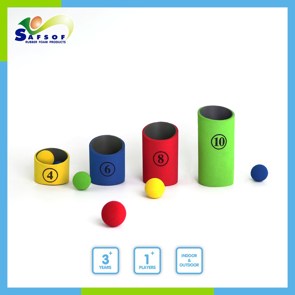 Safsof ปาบอล โยนบอล ของเล่น โยนบอล ลงกระป๋อง ทำจากยางฟองน้ำ รุ่น KM-01(B)-Z