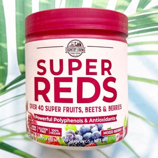 (Country Farms®) Super Reds Powerful Polyphenols &amp; Antioxidants, Mixed Berry 200 g ซูเปอร์เรด ซูเปอร์ฟู้ดและเบอร์รี่