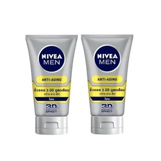 นีเวีย แอนตี้ เอจจิ้ง โฟมล้างหน้า ไร้จุดด่างดำ ลดเลือนริ้วรอย Nivea Anti Aging Foam x 2 หลอด