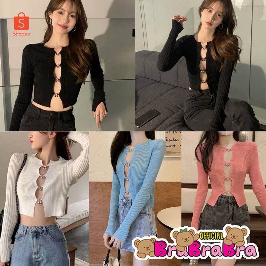 [ส่งจากไทย] 𝑩𝒓𝒂𝑩𝒓𝒂𝑩𝒓𝒂 #f-124 เสื้อแขนยาว ผ้าไหมพรม เสื้อคลุมไหมพรม เว้าหน้า