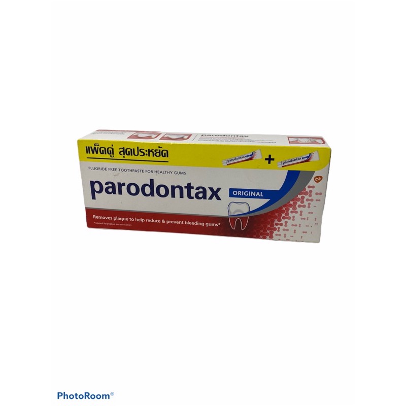 Parodontax พาโรดอนแทกซ์!! สูตร Original ดั้งเดิม..สีขาว-แถบแดง 1กล่อง/บรรจุ2หลอด 150gรุ่นพิเศษ สินค้