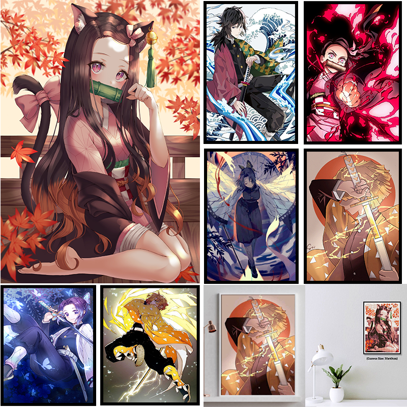 PM Crystal cross stitch DIY Demon Slayer Blade Diamond Painting Painting  Cartoon Anime Characters For Home Decoration 30 | Shopee Thailand