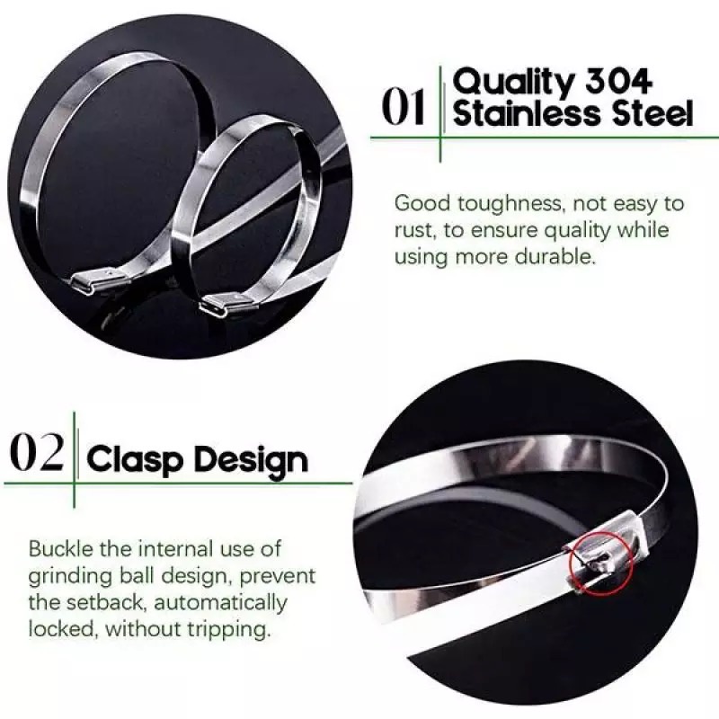 10 ชิ้น Cable Tie  เคเบิ้ลไทร์ เคเบิลไทร์ สแตนเลส สายรัด สายรัดของ สายรัดเคเบิ้ลไทร์ เคเบิ้ลไทร์เหล็ก สายรัดเหล็ก ราคา ถูกที่สุด ดีลบีเคเค แกลเลอรีภาพที่ 6