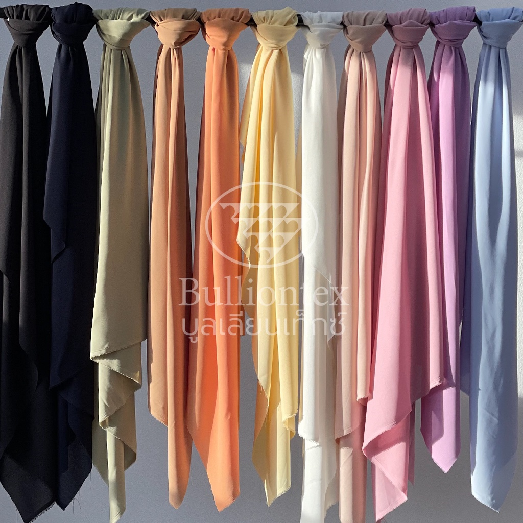 ผ้าชีฟองพรีท Preet Chiffon ผ้าทอลักษณะคล้ายชีฟอง ผ้าพริ้ว นุ่ม ลื่น ไม่ระคายเคืองผิว ขนาด 1 หลา
