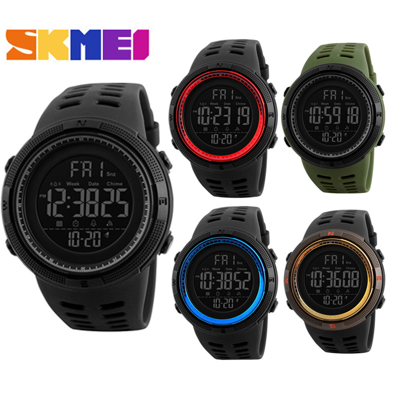 Skmei 1251 นาฬิกาข้อมือดิจิทัล มีไฟ LED สไตล์สปอร์ต สําหรับผู้ชาย