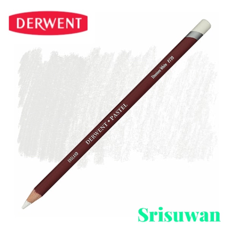 DERWENT Pastel Pencil เบอร์ P720 Titanium White สีขาวสว่าง สีไม้ชอล์ค จำหน่ายเป็นด้าม Derwent สีไม้ชอล์คพาสเทล สีขาว