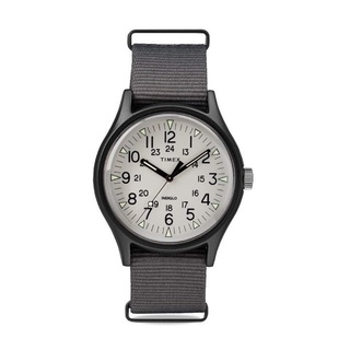 Timex TW2T10500 MK1 Aluminum นาฬิกาข้อมือผู้ชาย สายผ้า สีเทา หน้าปัด 40 มม.