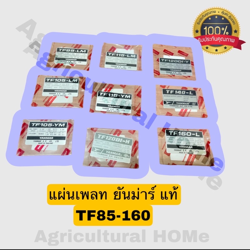 แผ่นเพลท ยันม่าร์ แท้ TF85 TF105 TF115 TF120 TF140 TF160 ราคา ถูกที่สุด ดีลบีเคเค