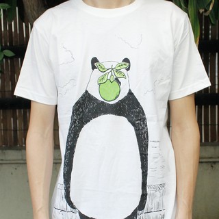 เสื้อยืดไก่3 ลาย Son of panda สีขาว