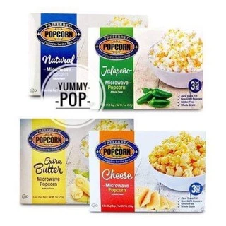 🔥12.12🔥🍿  ป๊อบคอร์นไมโครเวฟ พรีเฟิร์ด USA Popcorn Microwave 1 กล่อง/3ซอง (85 กรัม x 3)อร่อยต้องลอง