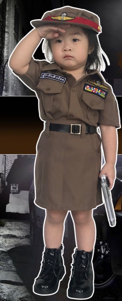 ชุดตำรวจเด็ก ชาย หญิง ชุดอาชีพเด็ก ชุดตำรวจเด็ก ชุดตำรวจเด็กผ้าโซล่อน