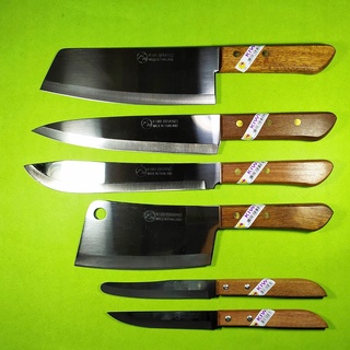 ชุดมีดทำครัว Kiwi 6 เล่ม ใบมีดสแตนเลสไม่เป็นสนิม ด้ามไม้ Chefs Knives Kiwi set 6 pcs no. 502 501 830 248 288 21 Cooking