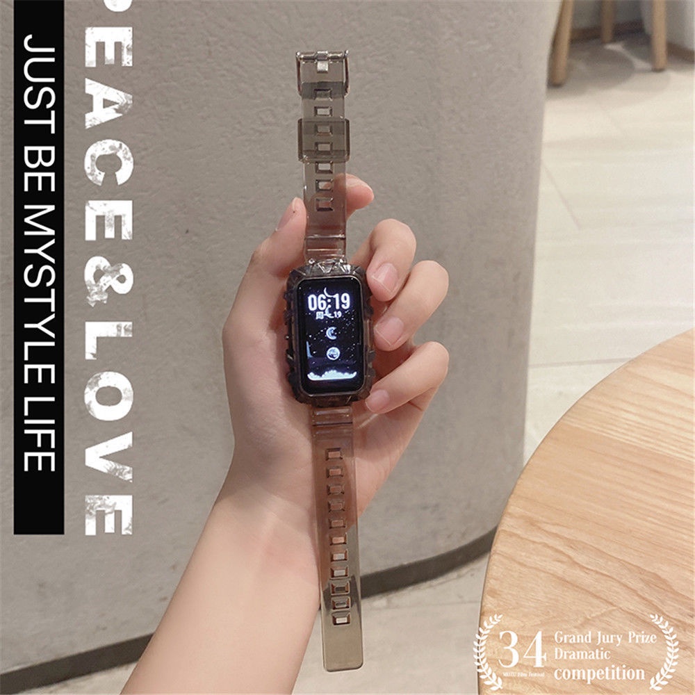 สายนาฬิกาข้อมือ แบบใส แบบเปลี่ยน สําหรับ Huawei Band 6 7 Honor Band 6