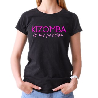 เสื้อยืดทรงผู้หญิงเข้ารูป สกรีน KIZOMฺBA is my passion/ Kizomba lady T-shirt