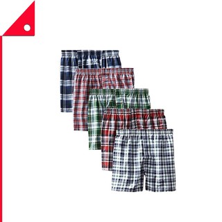 Hanes : HNS838BX5-M* กางเกงบล็อกเซอร์ Mens Tartan Boxer 5pk. Size - M