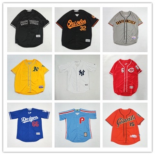 เสื้อกีฬาเบสบอล แขนสั้น ขนาดใหญ่ สไตล์ฮิปฮอป และอเมริกา ไซซ์ Mlb