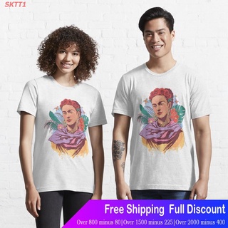 เสื้อยืดสีขาว เสื้อยืดวินเทจ เสื้อยืดลำลอง Frida Kahlo Essential T-Shirt Short sleeve T-shirts Tee