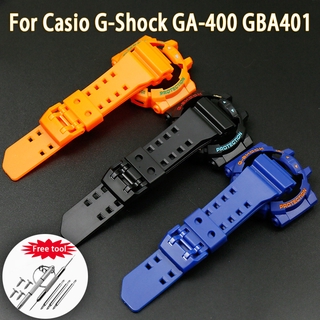 สายนาฬิกาข้อมือยางซิลิโคนสําหรับ Casio G-Shock Ga-400 Gd-400 Gba401