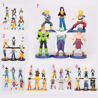 6 ชิ้น / ชุด ฟิกเกอร์ DRAGON BALL Super saiyans Son Goku Cell Frieza Gogeta Killin Action Figure