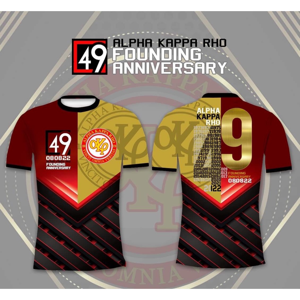 2022 ใหม่ 49th Anniversary AKP Alpha Kappa Rho Full Sublimation Frat เสื้อ (Skeptron) เสื้อยืด 3D ขน