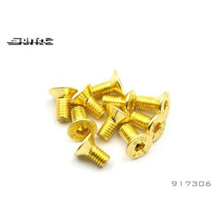 S-9173xx-GD Hex Screw Flat Head M3 น็อตทองเตเปอร์ ขนาด M3 สำหรับรถวิทยุบังคับ SNRC