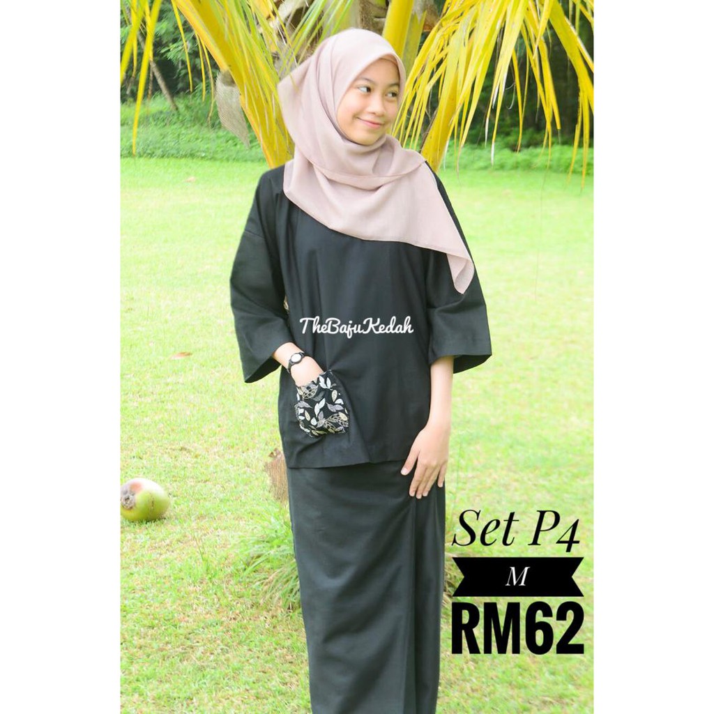 {BEST SELLER} KURUNG KEDAH SET BLACK/ KURUNG KEDAH WITH POCKET PATTERN/ KURUNG KEDAH POCKET PATTERN/