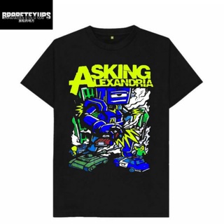 แขนสั้นcrew neckเสื้อยืด พิมพ์ลาย Asking LexandriaS-XXXXL