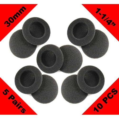 เปลี่ยน 1.25 นิ้ว / 30 มม.โฟมแผ่นรองหูฟังสําหรับ Senheiser Koss Sony Philips หูฟังแผ่นรองหูฟัง-5 คู่