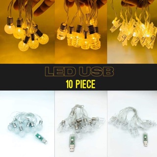 LED USB 10 หัว แสงวอม