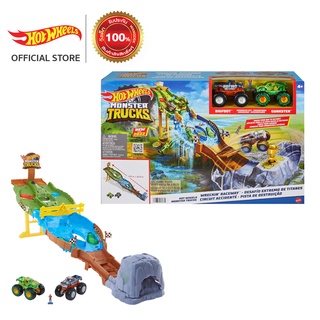 Hot Wheels Monster Trucks Wreckin Raceway Playset-ฮอตวีล มอนสเตอร์ทรัคส์ชุดรางแข่งตะลุยลงเนิน (HGV12)